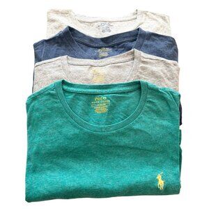 POLO RALPH LAUREN Bundle of (4) Short Sleeve Embroidered Logo Cotton Shirts SZ M